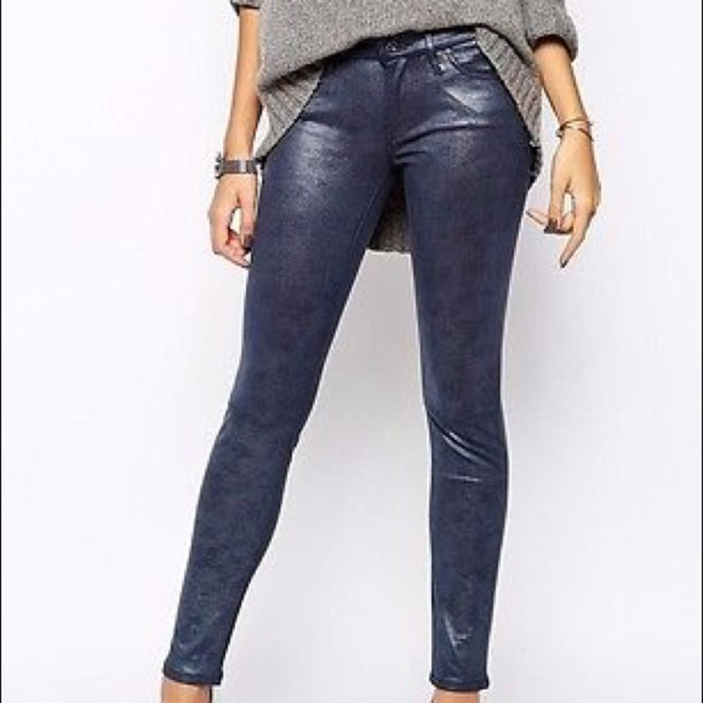 Joe's Jeans Skinny Ankle, Metallic Sapphire