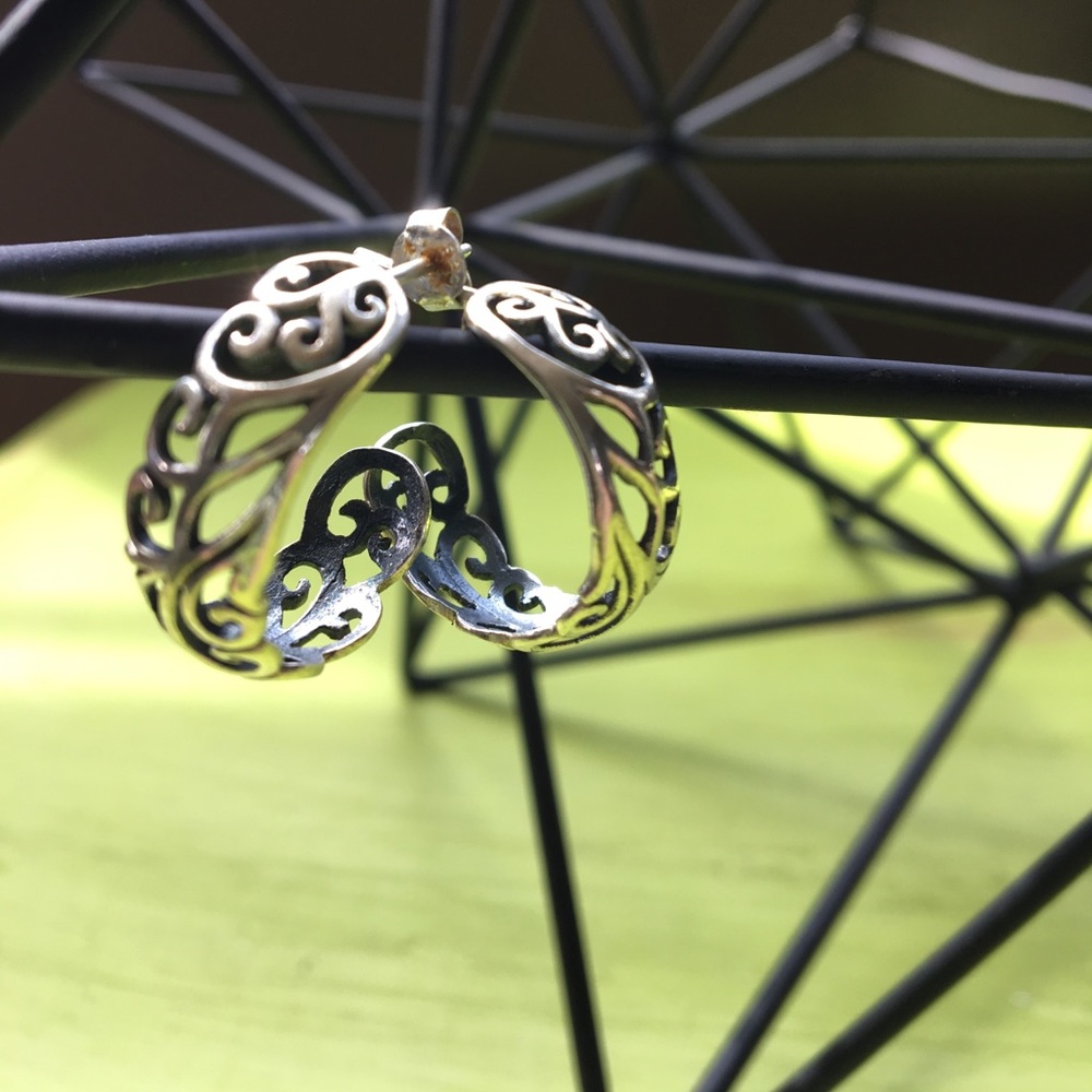 SOLD silver hoop earrings