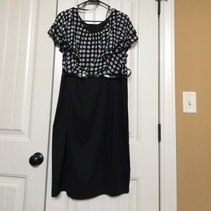 Layered flutter sleeve dress. Polkadot top. NWOT.