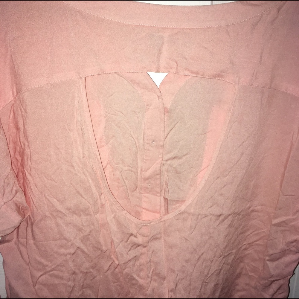 Pink Open- Back, Button Up - Picture 2 of 3