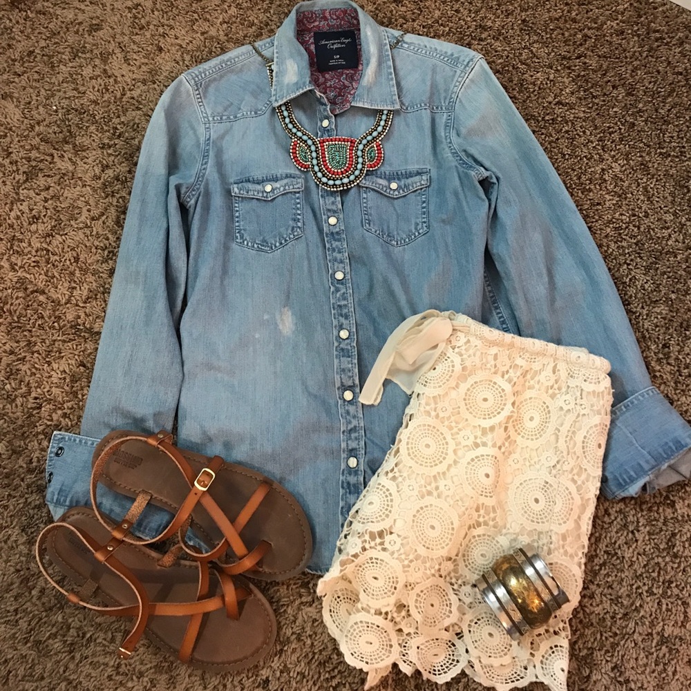 👕Distressed Denim Shirt from American Eagle👕