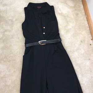 Black jumpsuit gold detail