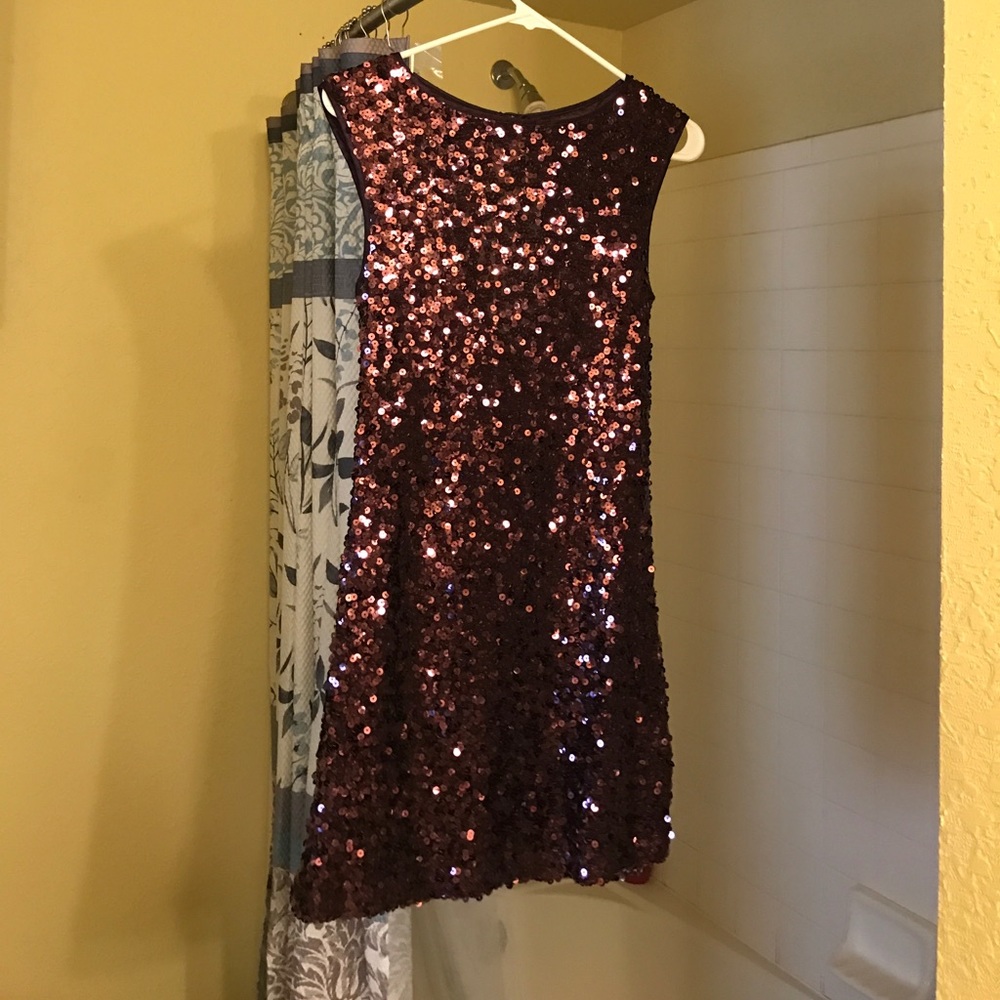 Purple sequin dress