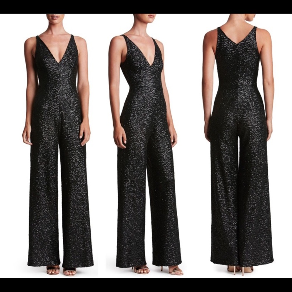NWT Black Sequin Jumpsuit Dress the Population
