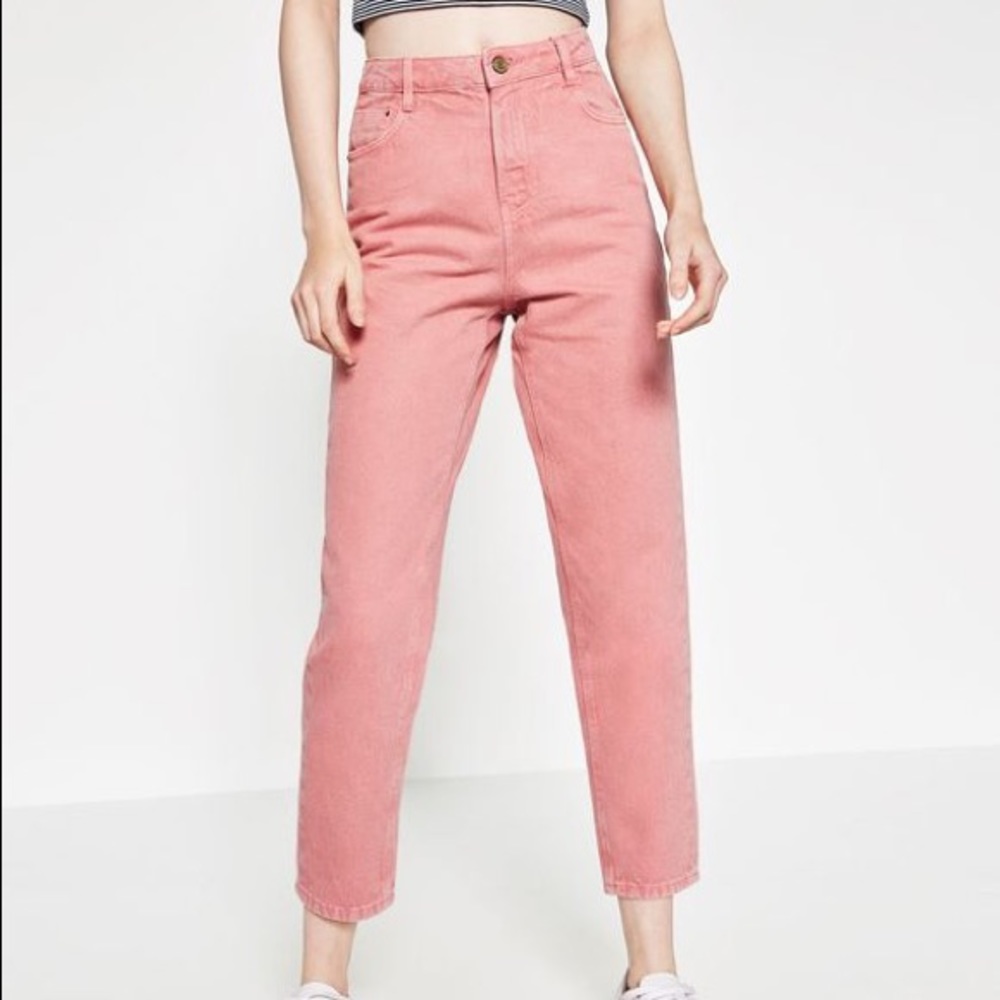 🌸SOLD🌸 Zara Trafuluc Pink High Waisted Mom Jeans