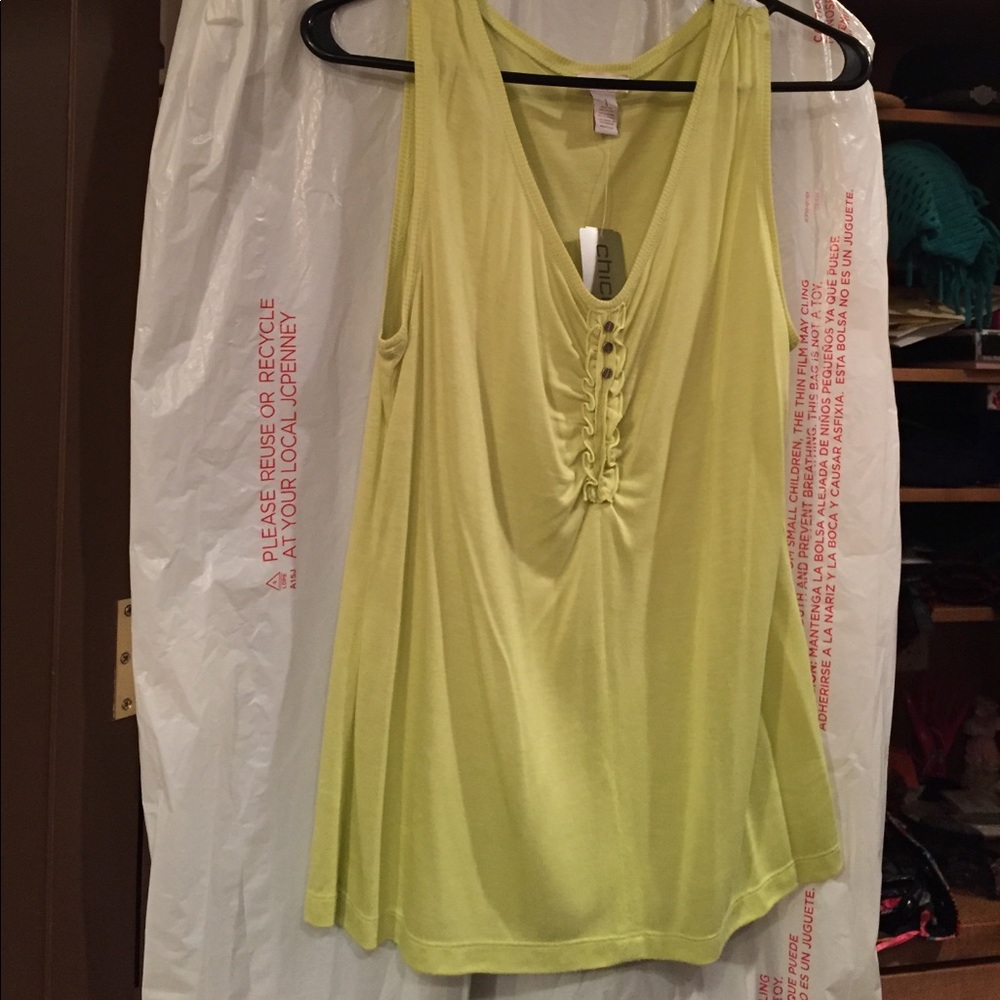 NWT Chico's 1 Tank Top Soft Lime