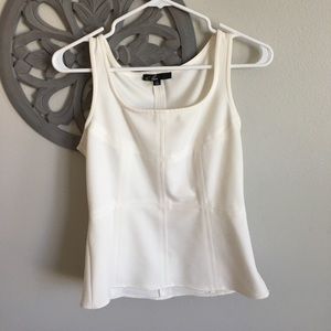 White sleeveless top