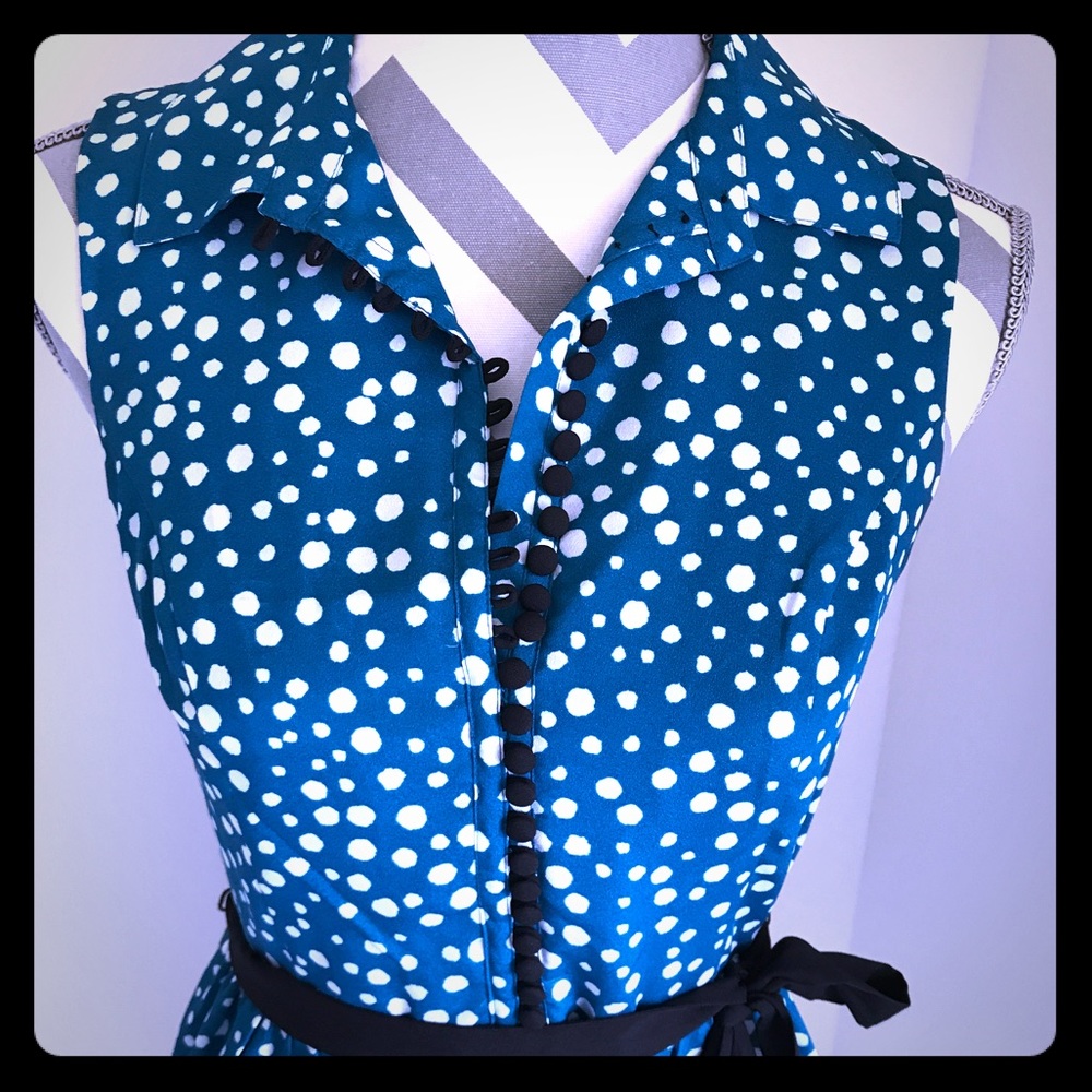 Aqua Polka Dot Dress by Kensie