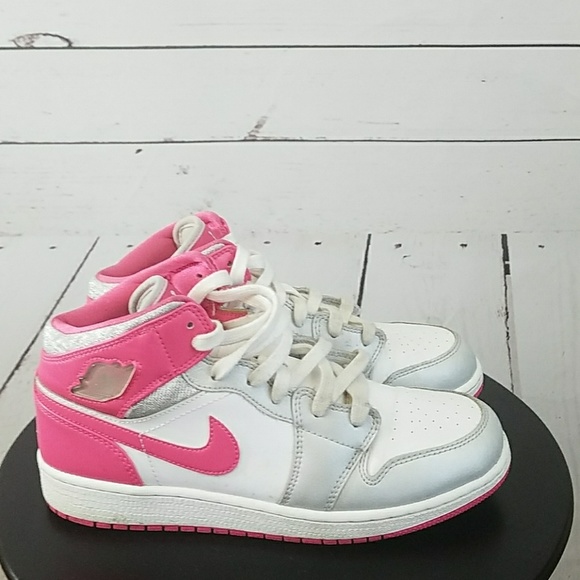 Nike Pink Girls Size 7 Youth Air Jordan Sneakers - Picture 4 of 8