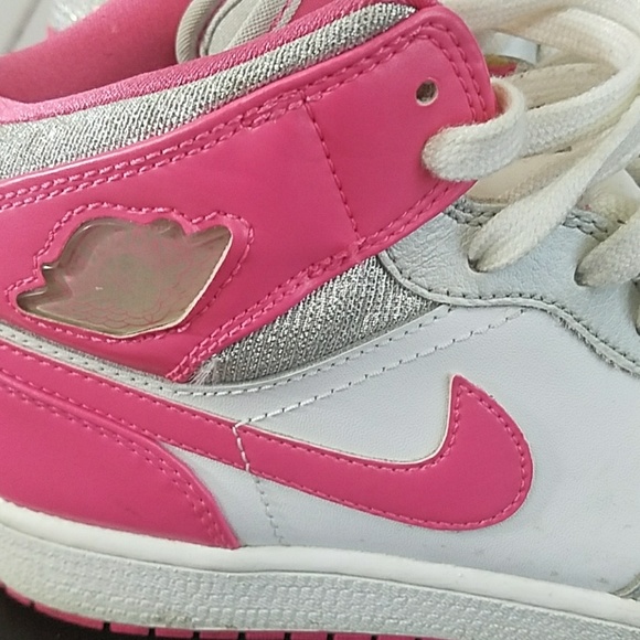 Nike Pink Girls Size 7 Youth Air Jordan Sneakers - Picture 5 of 8