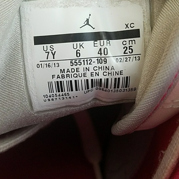 Nike Pink Girls Size 7 Youth Air Jordan Sneakers - Picture 8 of 8