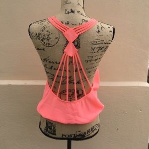 Unique back peach top