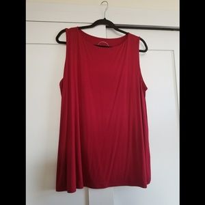 INC Red Sleeveless Top 2X