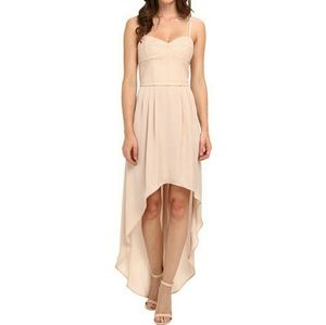 (On sale) Bcbg pale pink asymmetric leather dress
