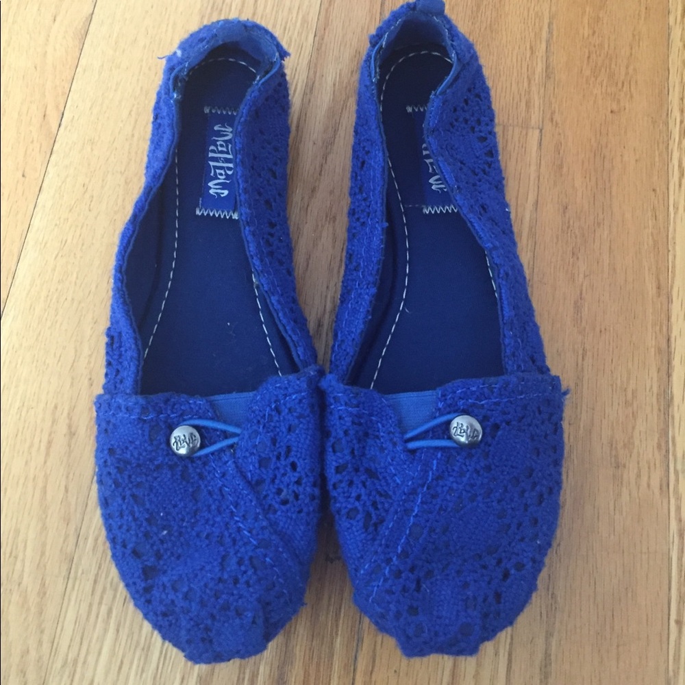 Blue Crocheted Flats