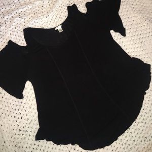 Black top with shoulder cutouts