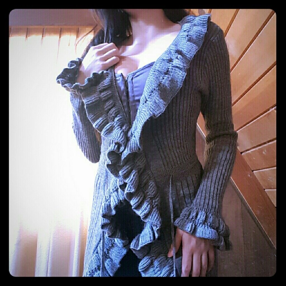 Frilly Long Cardigan