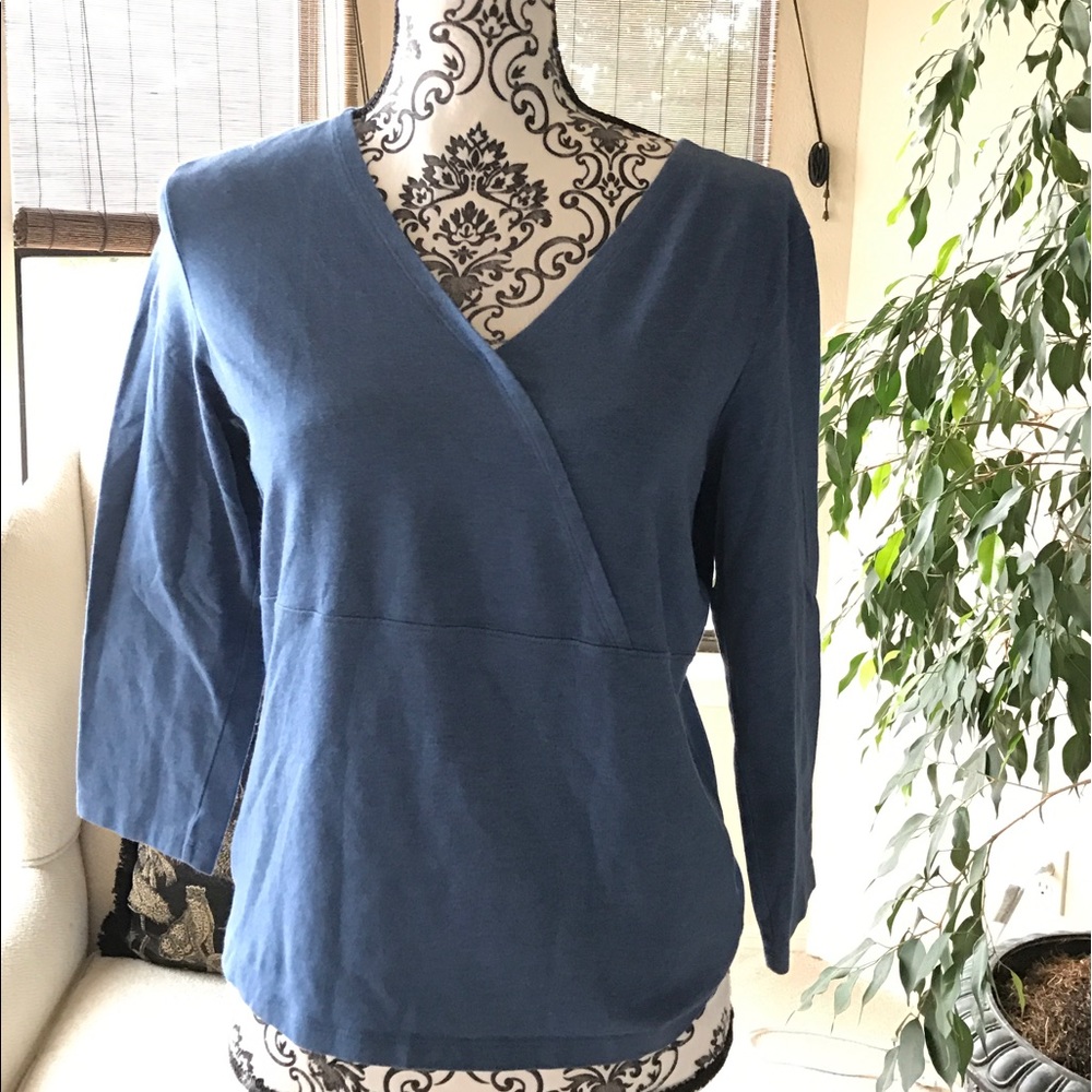 J.jill 3/4 Sleeve Crossover Tee