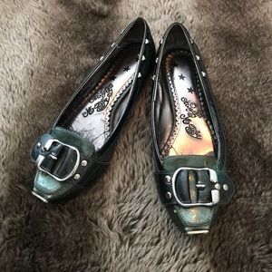 Naughty Monkey green flats