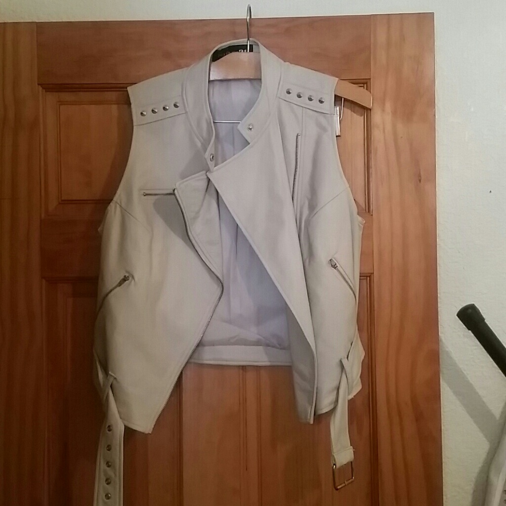 Faux leather vest