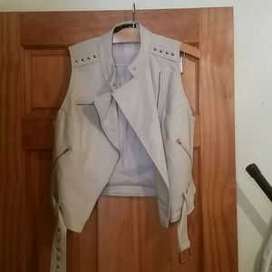Faux leather vest