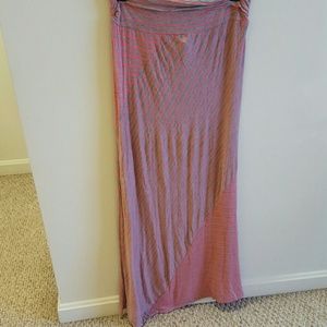 Pink and Grey Maxi Skirt