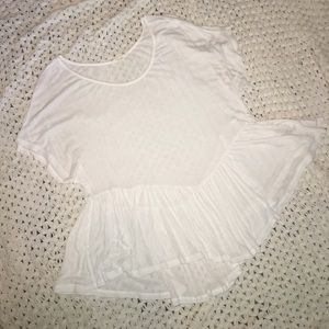 White peplum tee
