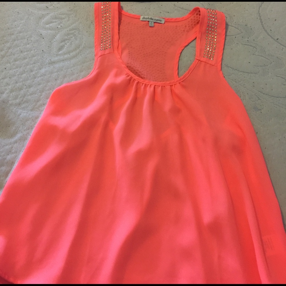 Charlotte Russe studded back cut out tank top