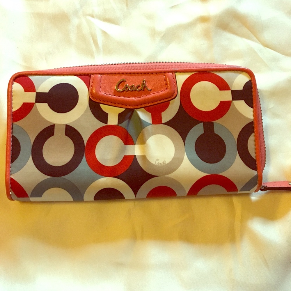 Coach OP art Ashley scarf print wallet