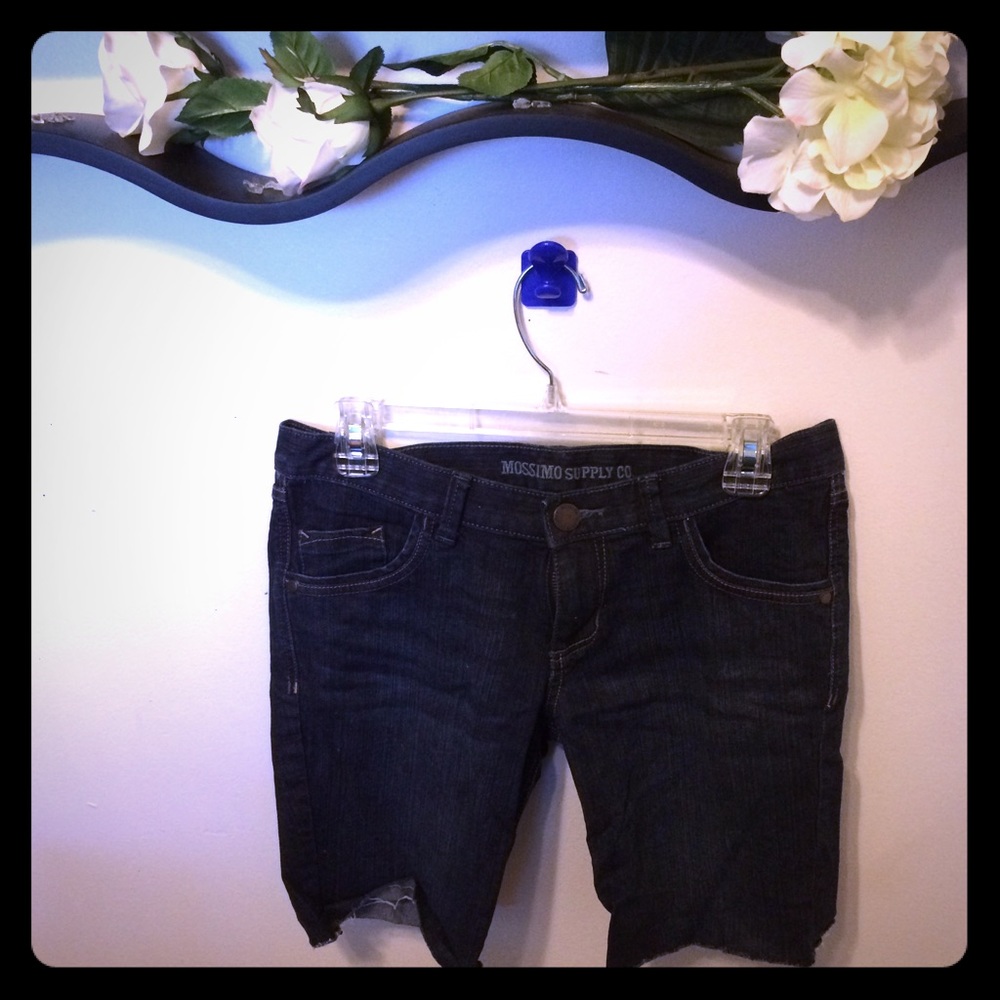 Mid thigh dark jean shorts