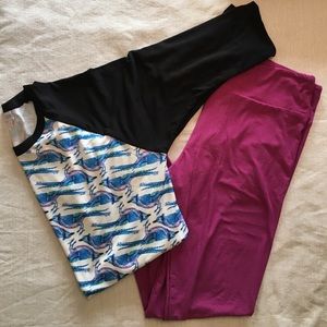🦄 LuLaRoe TC Leggings and XL Bluejay Randy SET