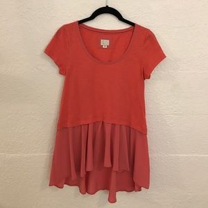 Anthropologie Postage Stamp shirt, coral