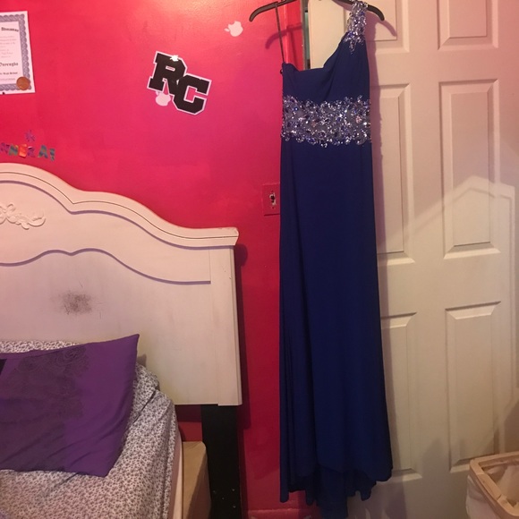 Royal blue one shoulder Sequin/Gem Prom Dress - Picture 1 of 2