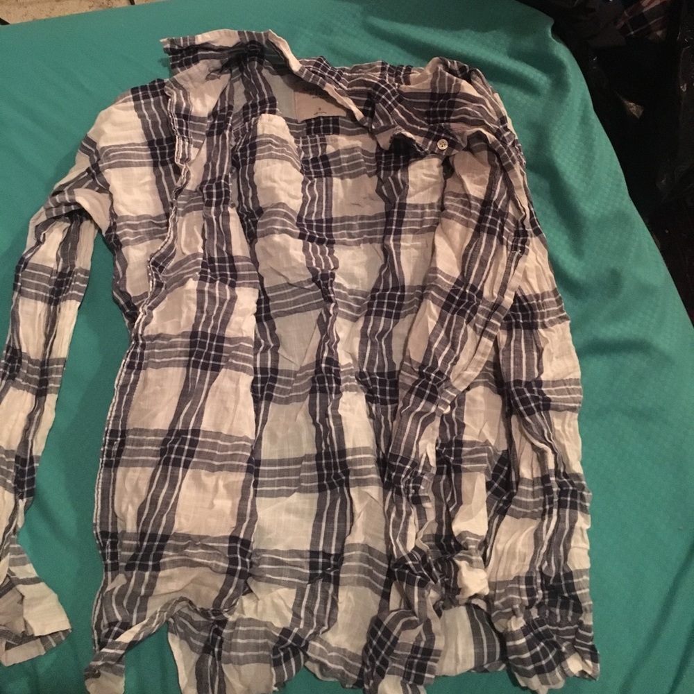 Abercrombie & Fitch -  Navy blue/White plaid shirt