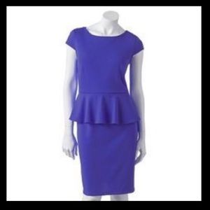 NWT Apt. 9 Solid Peplum Shift Dress Blue Purple 2