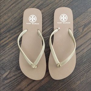 Tory Burch Nude Flip Flops