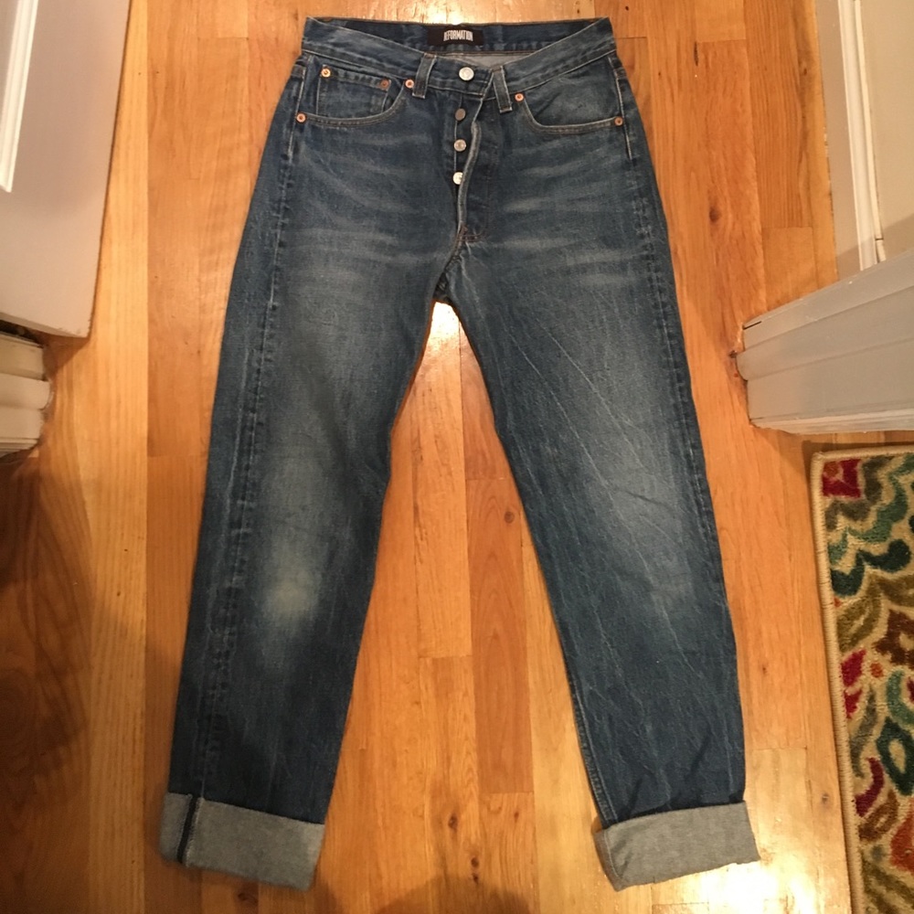 Reformation cropped Levi's high waisted jeans