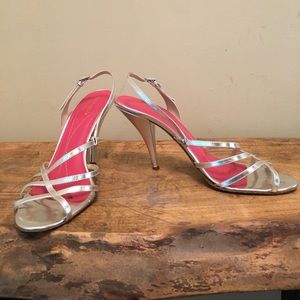 Kate Spade Silver Strappy Heeled Sandals