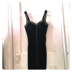 Black Studded Bodycon Dress