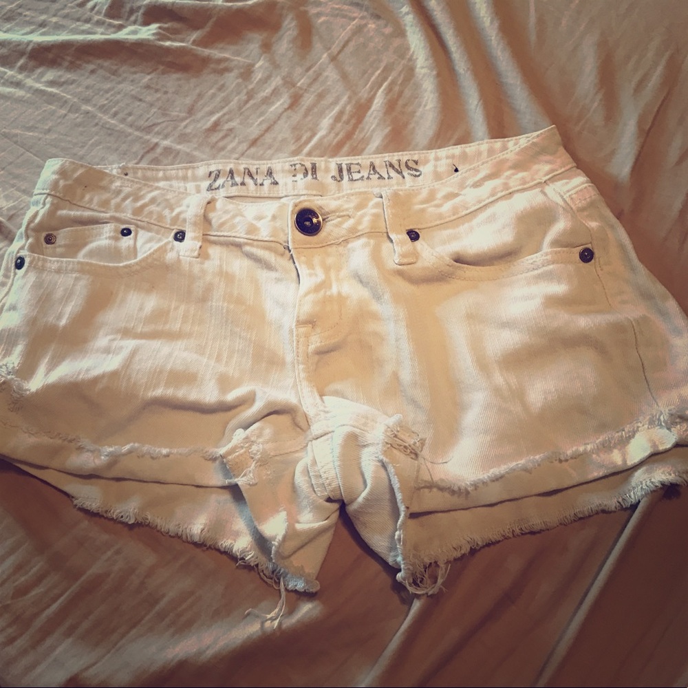 White denim shorts