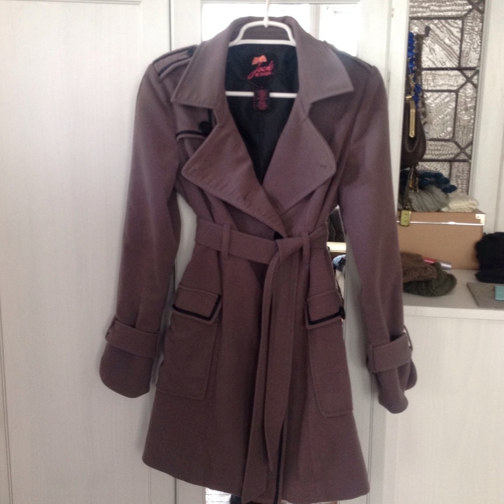 BB Dakota warm trench coat in greyish purple. Sale