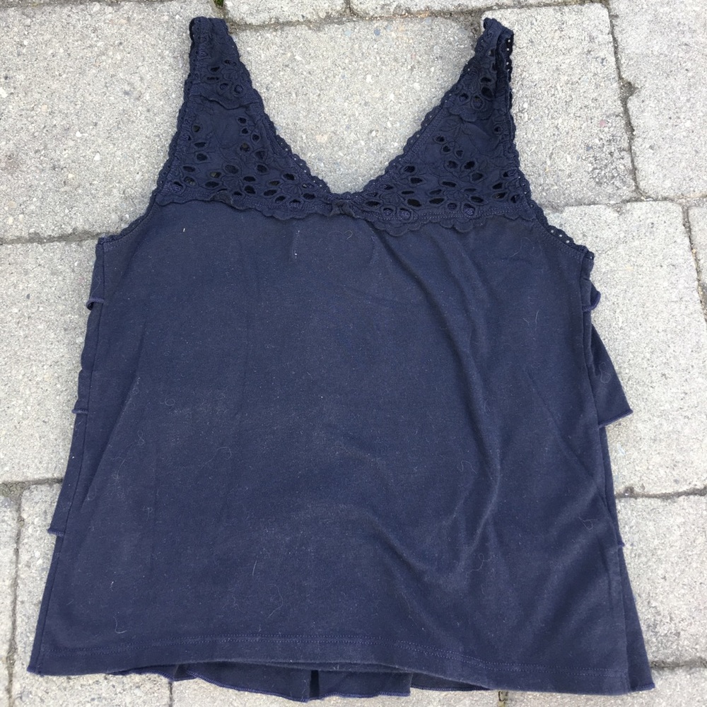 Abercrombie and Fitch Blue Ruffled Tank Top - Picture 2 of 4