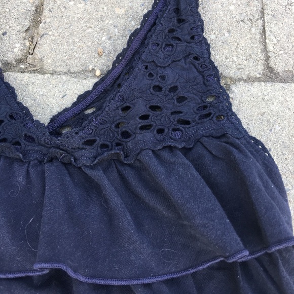 Abercrombie and Fitch Blue Ruffled Tank Top - Picture 3 of 4