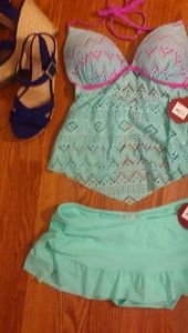 Teal/Fushcia bikini! M/L