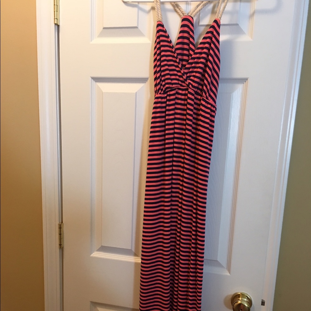 Charlotte Russe Blue and Pink Striped Maxi