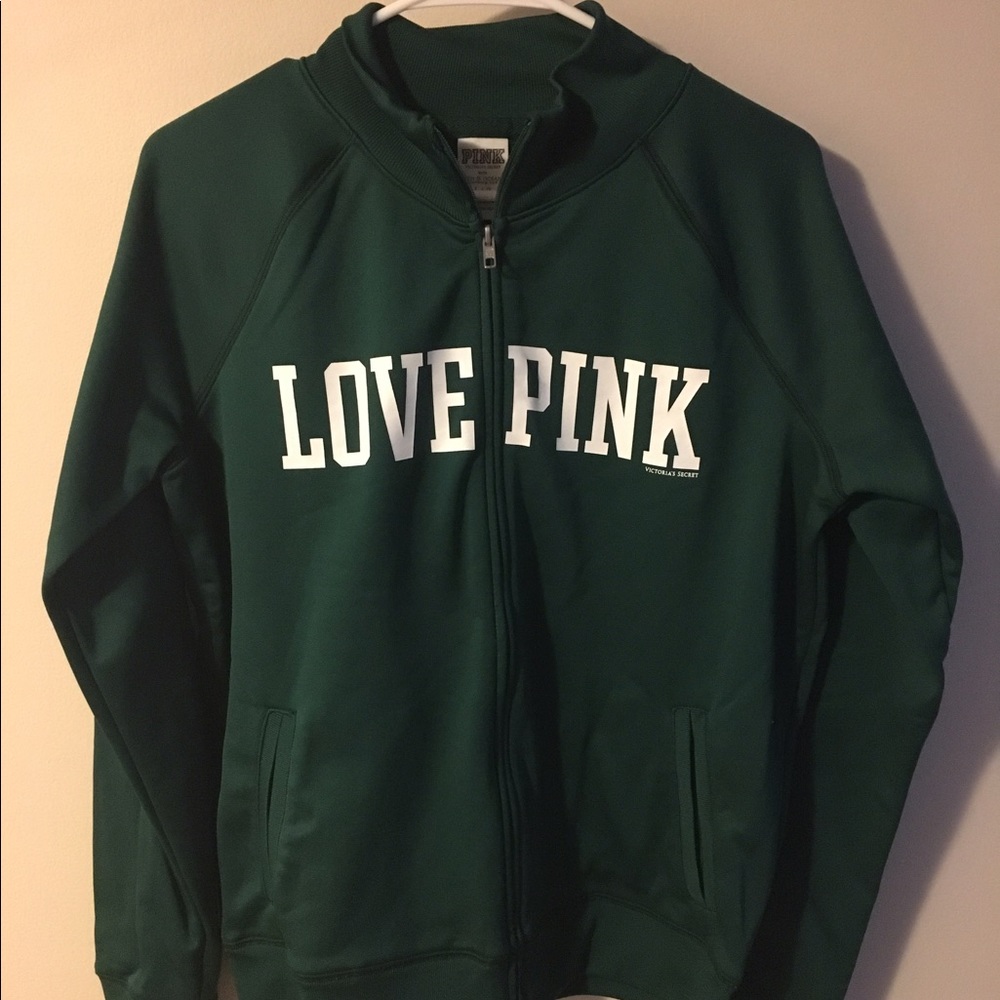 Ladies Large PINK MSU green jacket