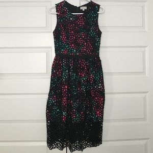 Anthropologie Black overlay dress- EUC