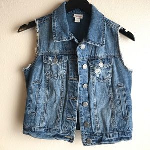 Distressed Denim Vest