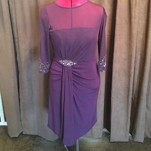 Short formal wear eggplant purple dress