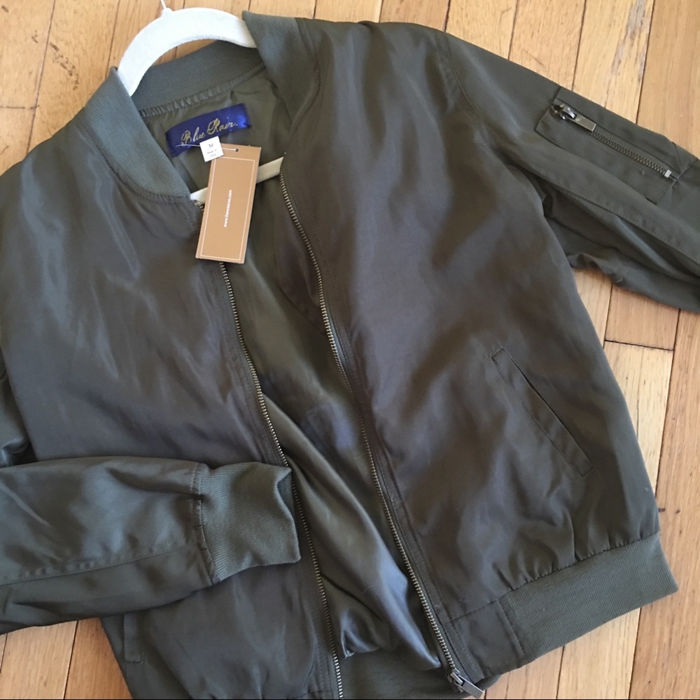 Silky Green Bomber Jacket